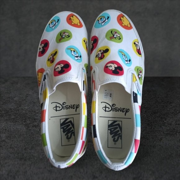 Disney Vans Character Button Slip-on WDW 50th Anniversary men 9/women 11 - Picture 6 of 9